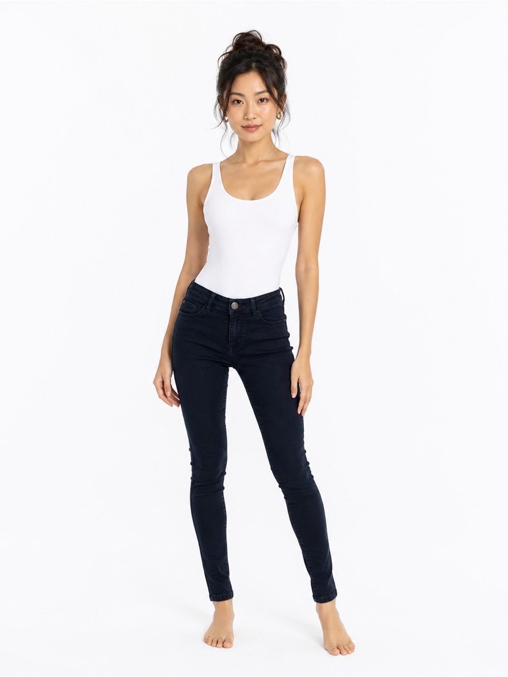 Boom Boom Navy High Waisted Skinny Jeans Outfit Size 1 Juniors